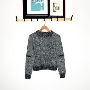 Universal Thread Black & White Knit Cropped Sweater Mock Neck | Women’s XL